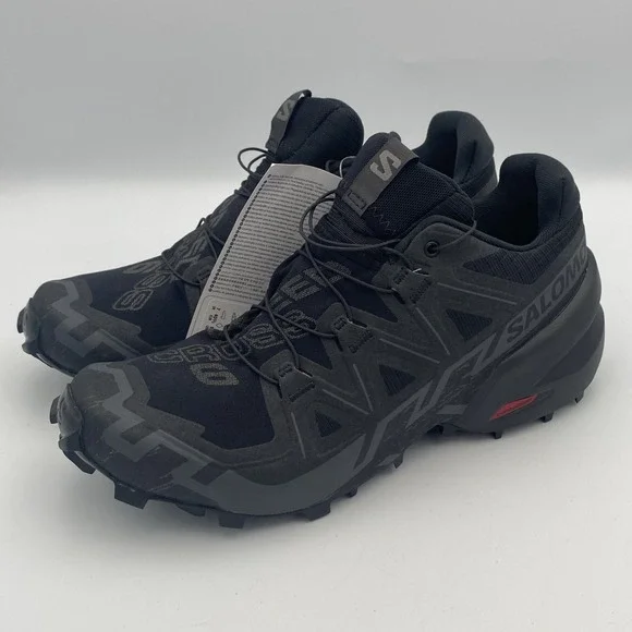 Salomon Women's Speedcross 6 Trail Running Shoes Sz 8.5 US Black Rugged Terrain - Picture 1 of 10